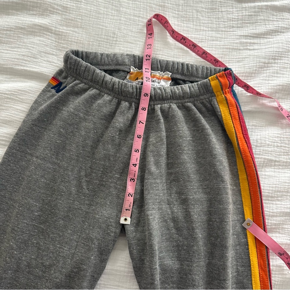 AVIATOR NATION Heather Grey 5 Stripe  Sweatpants Size Medium - Picture 5 of 8
